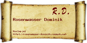 Rosenwasser Dominik névjegykártya